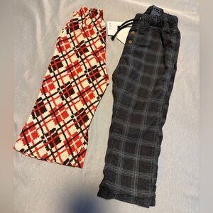 Plaid and vintage Kids Bottom set